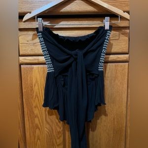 Strapless back tie top